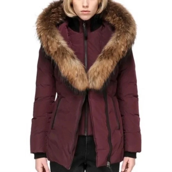 Mackage Adali Bordeaux Down Parka Coat - Picture 1 of 15